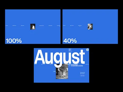 August Events | Event agency website animation composition in web creative web design design hero screen modern website preloader tilda ui uiux web development webdesign website