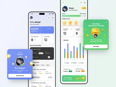 Project Management App app design mobile ui uiux