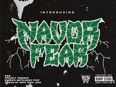 Navor Fear - Energic Metalhead Font death metal logo font