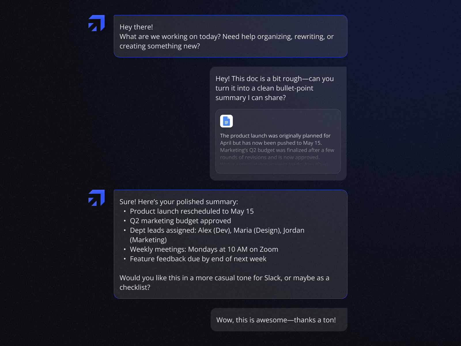 AI Text Assistant in Action — Notix App ai ai assistant ai writing artificial intelligence content creation dark ui interface animation ios productivity ui user experience user interface ux writing assistant writing tools