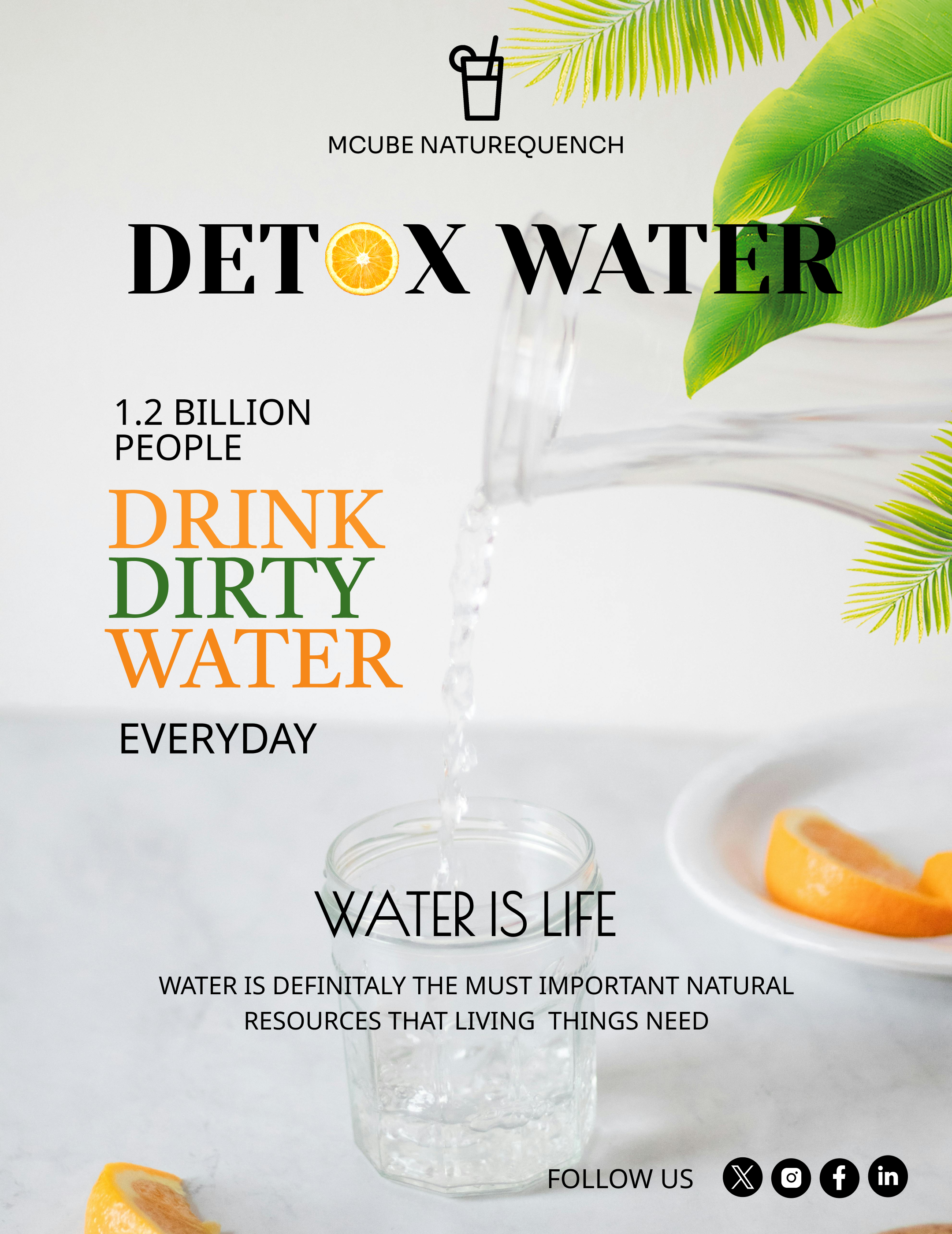 Detox Water Poster Design 3d animation branding design figma fruit water graphic design illustration logo motion graphics ui website