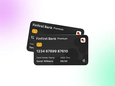 Fintech Card UI: Matt Black Edition card design card ui credit card design credit card ui debit card design debit card ui fintech fintech card fintech card design fintech card ui