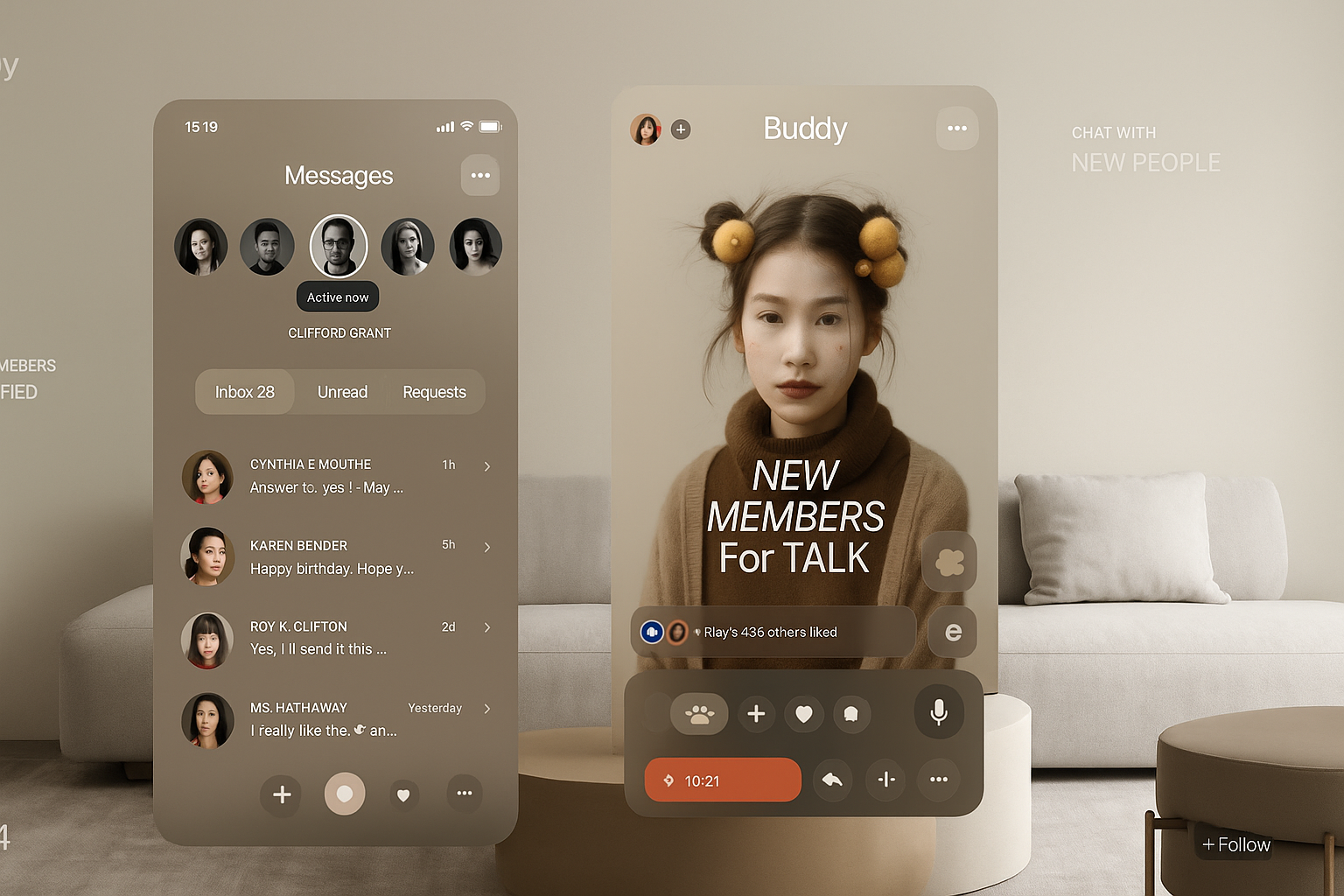 BuddyTalk | Minimalist UI for a Next-Gen Social Chat Experience app design design graphic design minimalist mobile app next gen social app design social chat social media trending ui ui ux user experience user interface