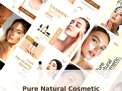 Pure Natural Cosmetic Design beauty design cosmetic design graphic design skin social media