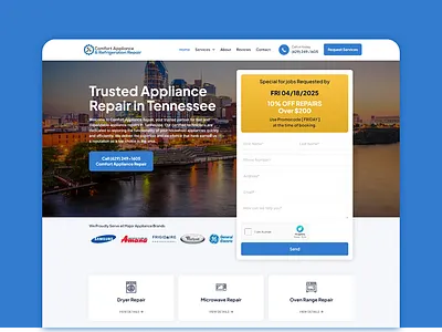 Comfort Appliance website wordpress