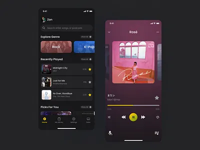 Music Streaming App ui