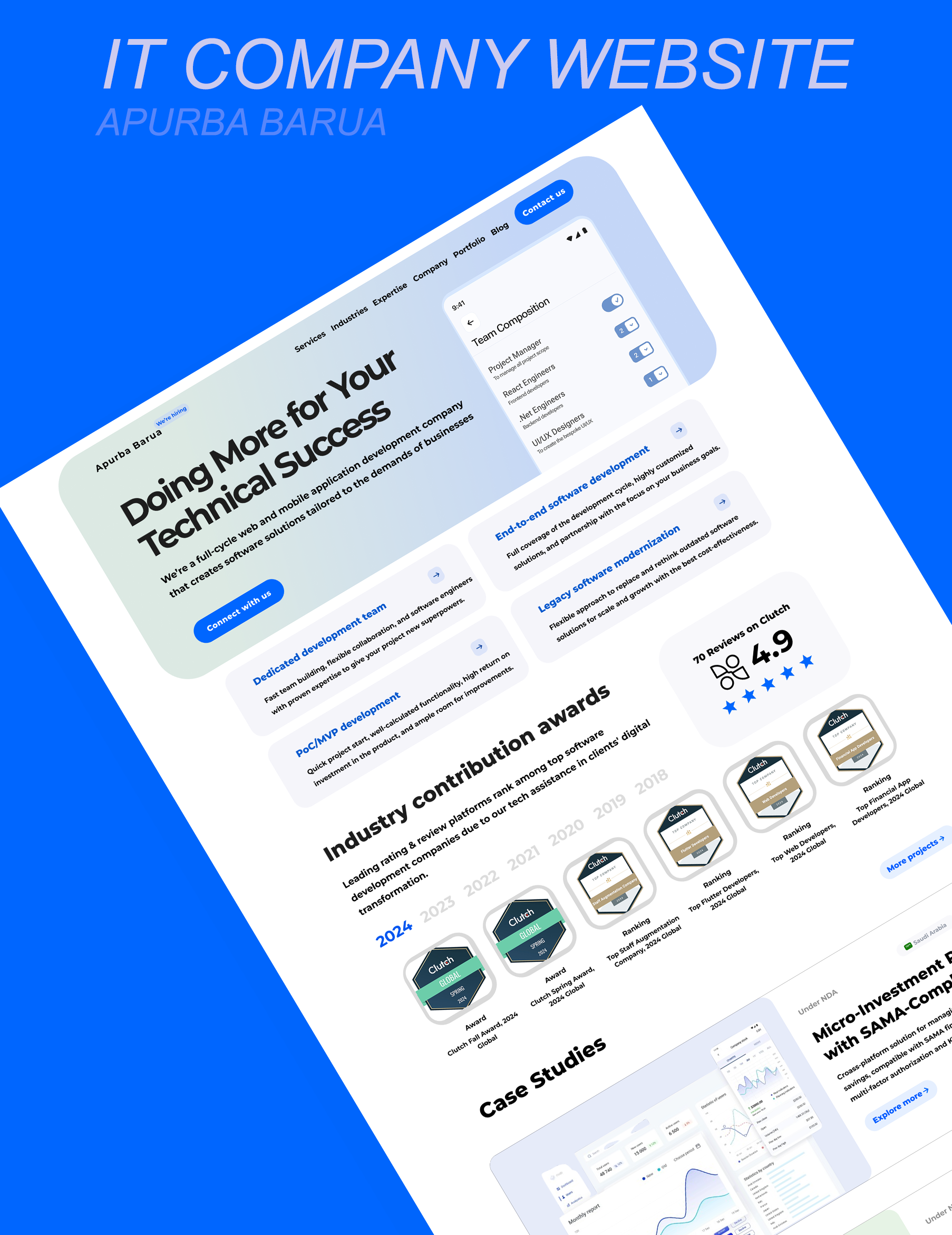 IT Company Website adobe animation branding company figma graphic design it landing page motion graphics photoshop ui uiux user interface website