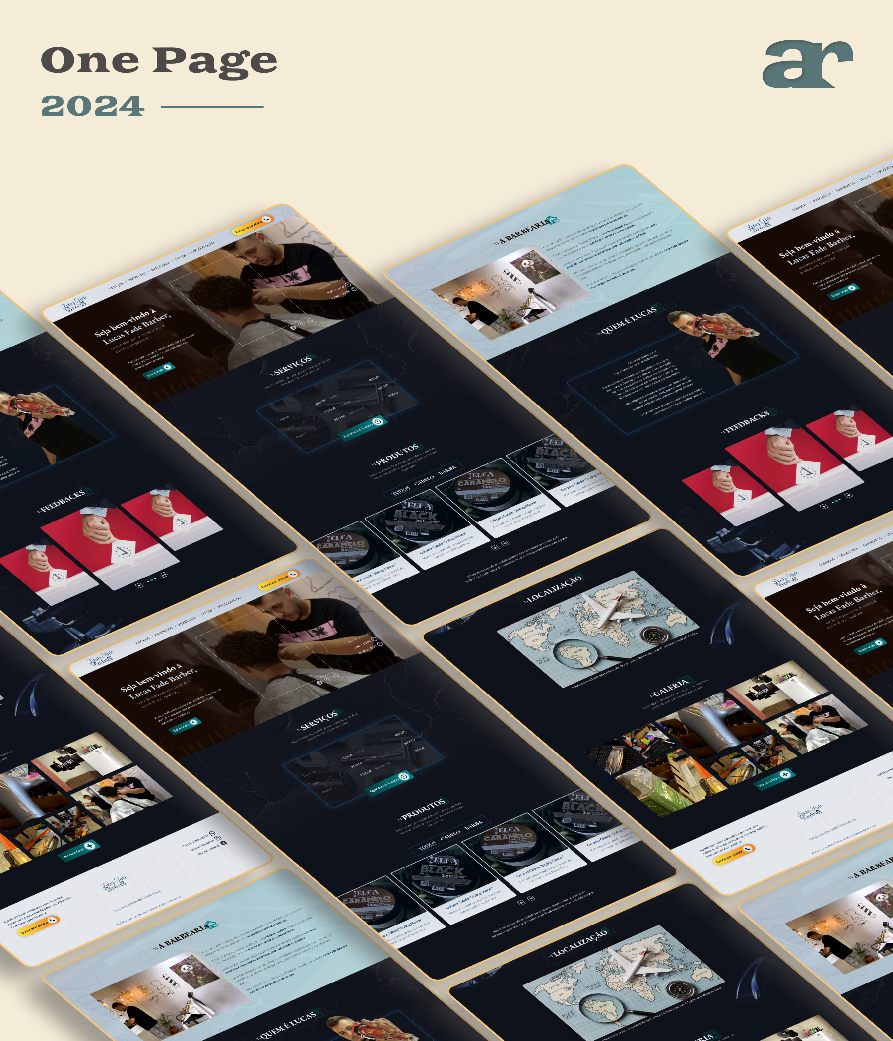 One Page - Barbearia barbearia barbeiro design landing page one page salao de beleza ui ux web design website