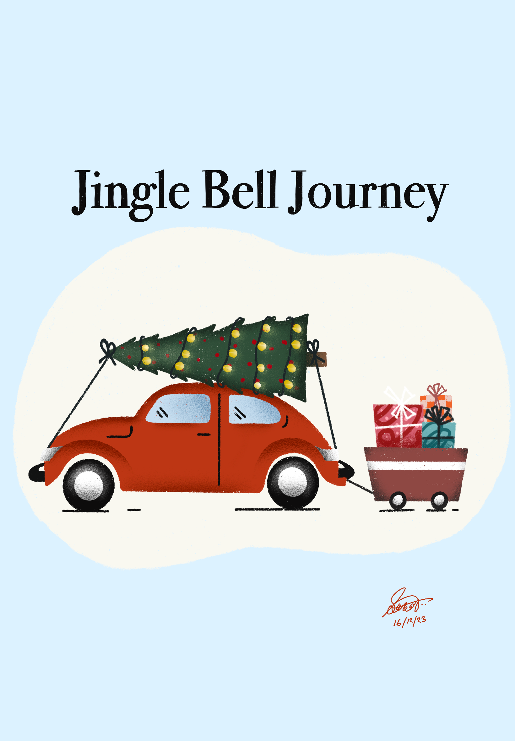 Jingle Bell Journey 🎄 3d animation art branding christmas december design drawing graphic design illustration illustrator jingle logo motion graphics procreate santa typography ui ux vector