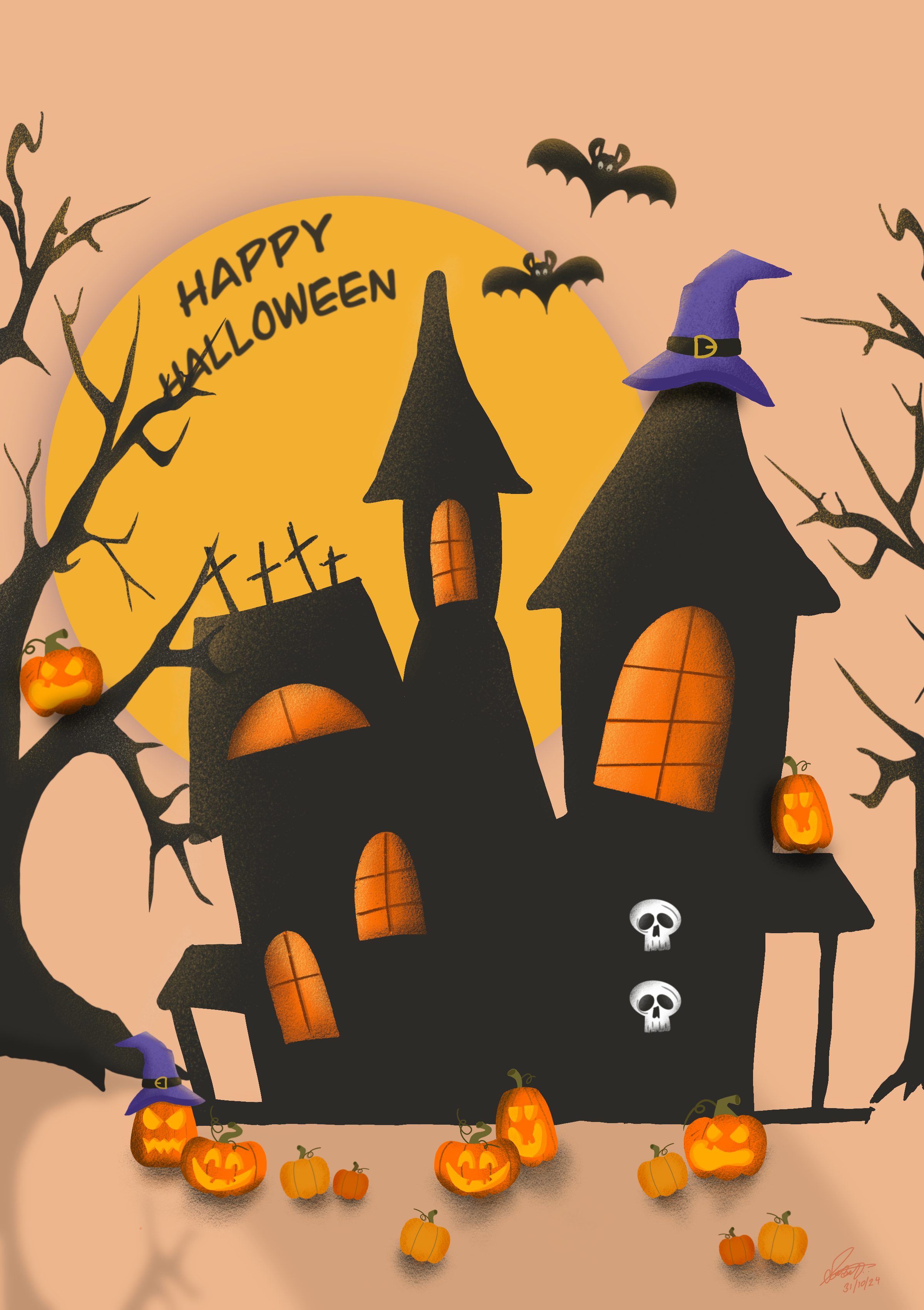 Halloween Vibes! 👻🎃 3d animation art branding design drawing graphic design halloween illustration illustrator logo motion graphics procreate typography ui ux vector