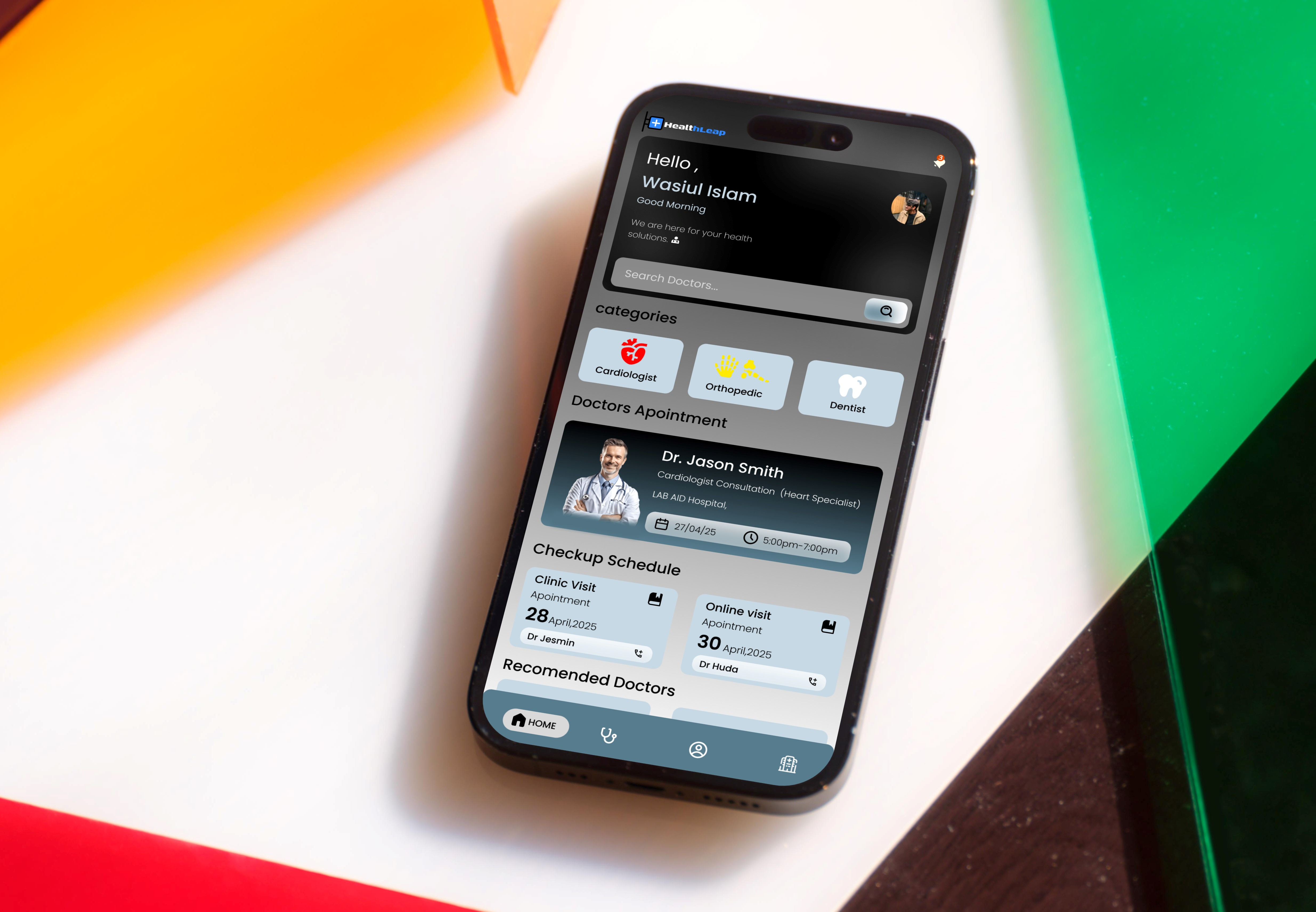 Healthleap App UI adobexd appdesign branding cleanui darkmode figma graphic design healthcare illustration ios tablet ui uidesign userexperience userinterface ux webdesign