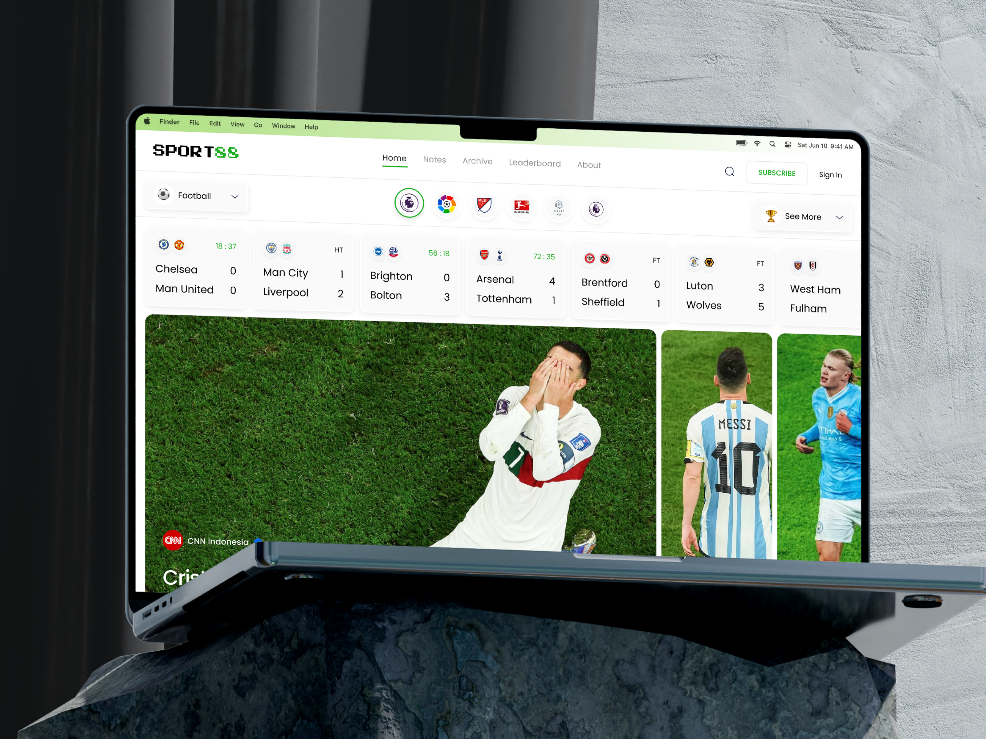 Sport88 - Sport News Landing Page article blog feed football headline highlight information landing page news news website newsfeed professional publishing read sports trending ui ui design web design website