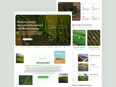 AgriGenix - Biotech AI Technology Agriculture Website agriculture ai artificial intelligence biotech biotechnology blockchain farm farmer farming landing page uiux uiux design uiuxdesign web design web3 website