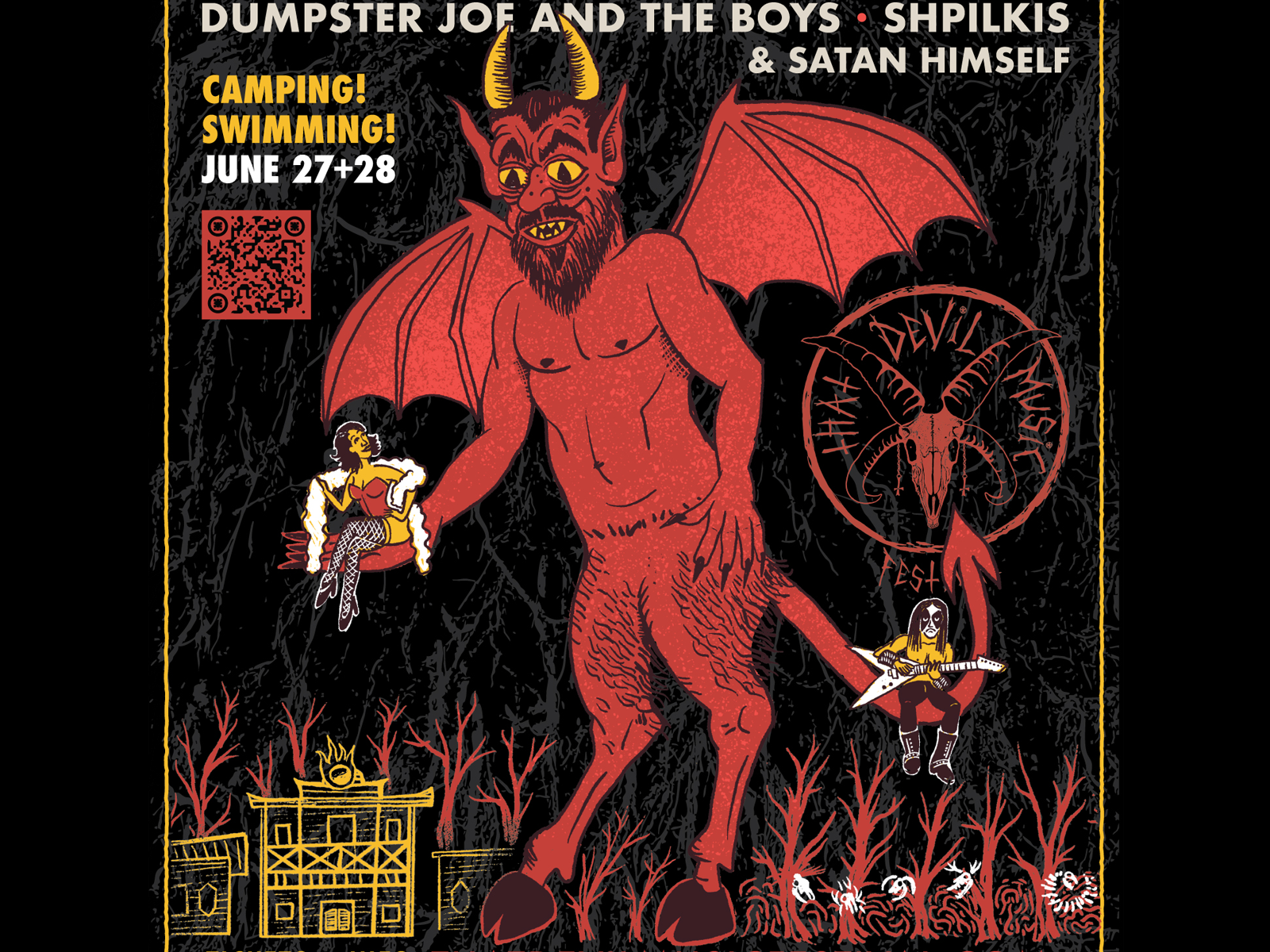 King Kong Devil bat wings black metal burlesque cartoon demon devil evil extreme gig poster graphic design heavy metal illustration illustrator occult procreate risque roots satan satanic texture