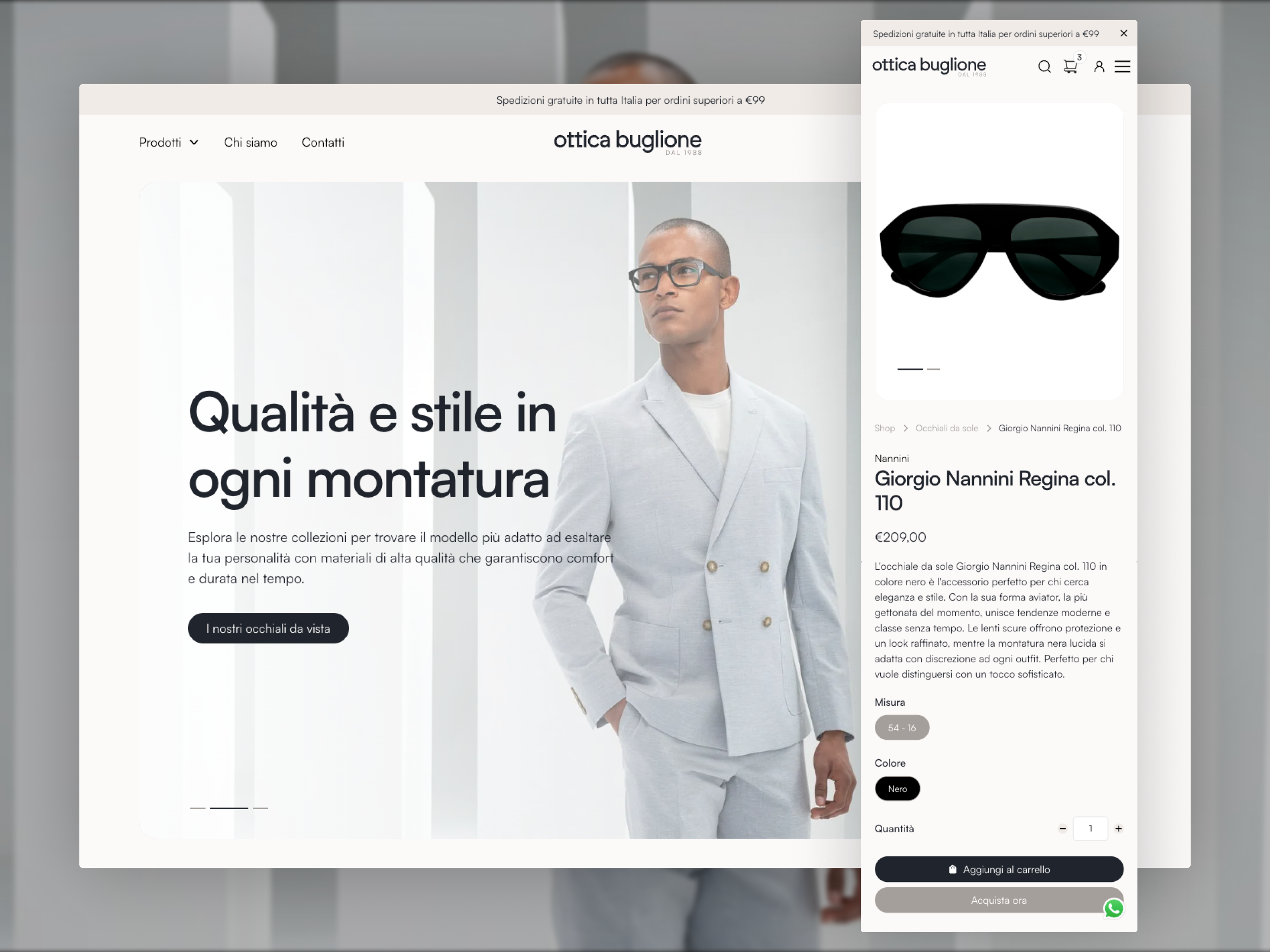 Ottica Buglione - Webflow & Shopify connected with Smootify figma graphic design shopify smootify ui ux web design webflow website