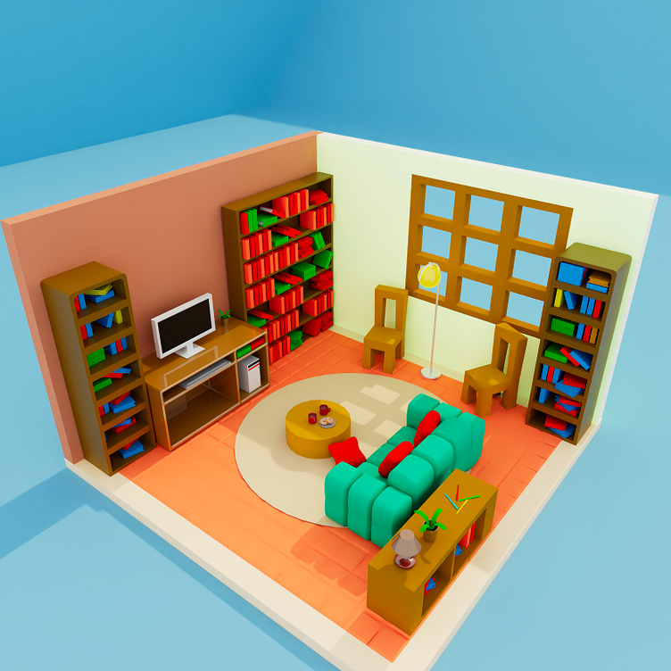 LIBRARY 3D RENDER by Aadarsh Rai on Dribbble