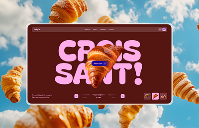 Flaky's — eCommerce Bakery Website Design bakery croissant design first screen landing ui web design