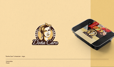 Doña Caro character logo design branding character logo