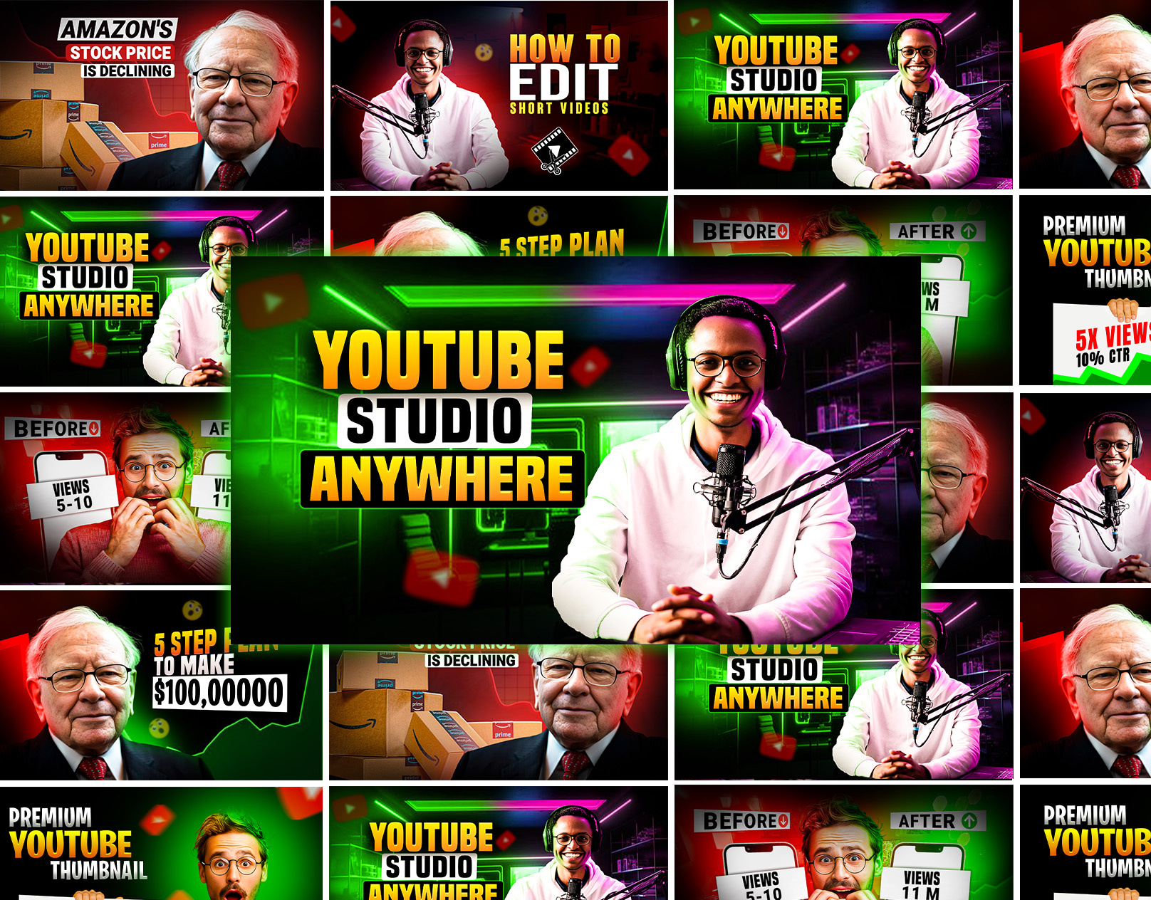 YouTube Thumbnail Design eye catching thumbnail graphic design