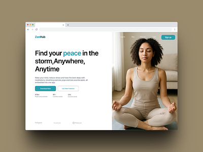Hero Page UI for a Mental Wellness Platform hero page product design ui design ux design web design