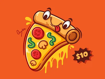 Slice of Pizza 🍕 art cheese cuisine delicious food illustration italian lunch meal mozzarella pepperoni pizza tomato vector