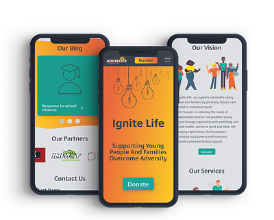 Ignite Life: Full Design and Development accessibility accessible design branding charity design development illustration nonprofit responsive ui uxdesign web design webdesign