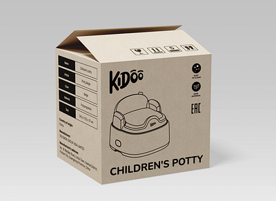 Baby Potty Packaging Box baby toilet box branding cardboard box cardboard packaging design graphic design packaging potty potty packaging box typography