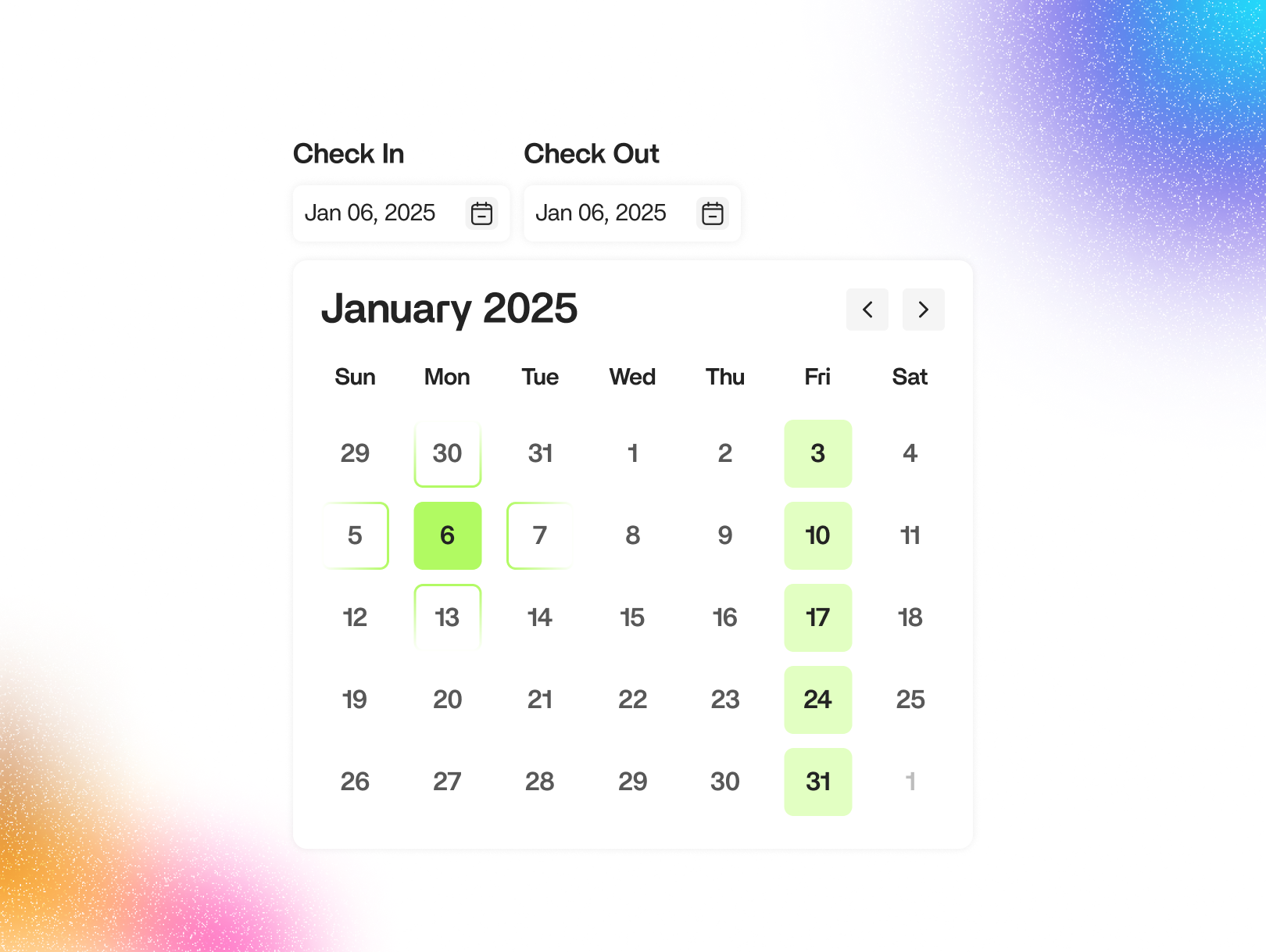 Date Picker UI calendar design check in form ui design date picker landing page product design ui design website ui
