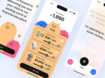 Pocket money management App ui