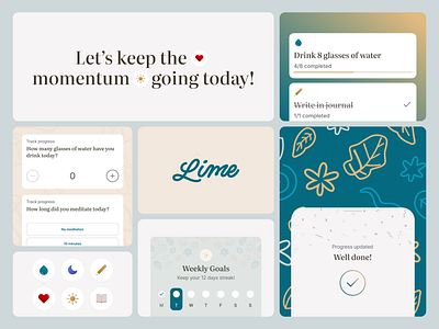 Lime - Lifestyle app app design system illustration lifestyle mobile ui ui design