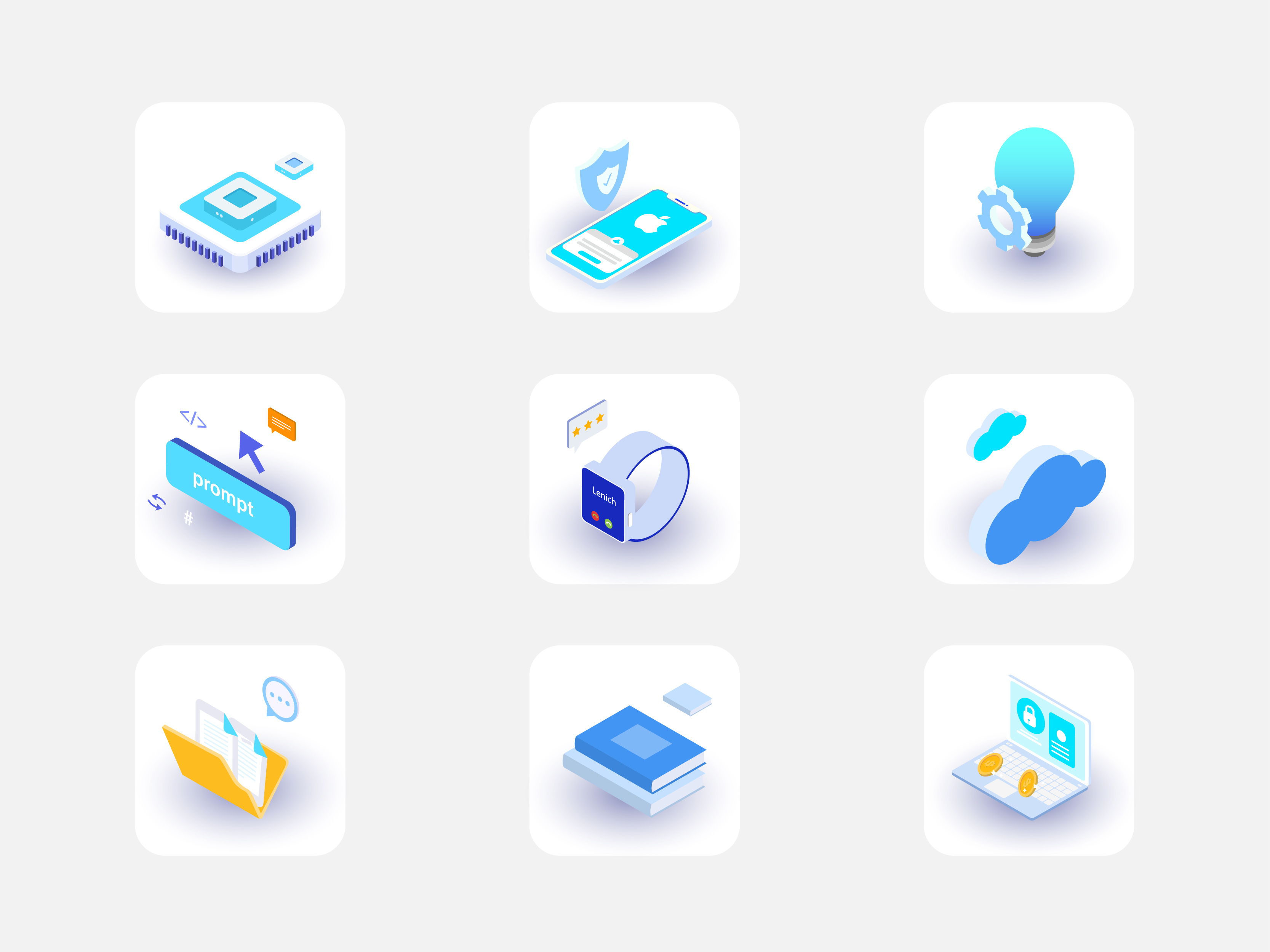 Isometric Icon Designs for Web 3d animation branding corporate elements icon icon design icon set illustration industrial isometric isometric icons logo tech technology ui ui elements vector web elements
