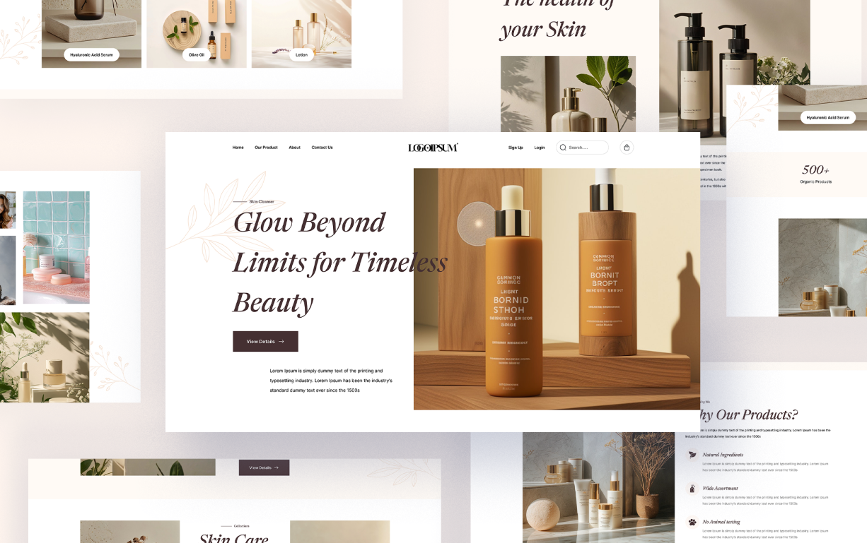 Cosmetic Landing Page beauty beauty brand cosmetic brand cosmetic website design figma figma design graphic design high end design landing page luxury design modern ui product design skincare ui ui ui inspiration uiux user interface design ux design website design