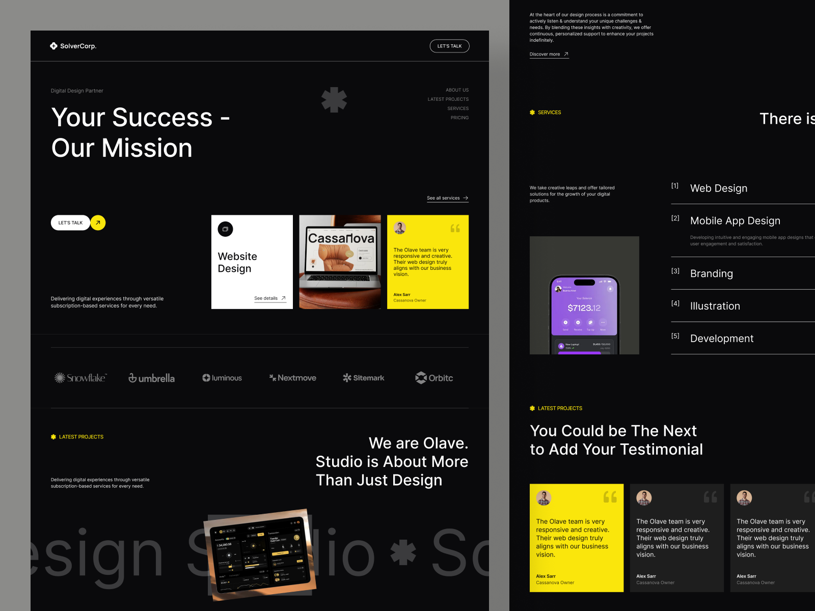 Example of Web Design + Low Code Development