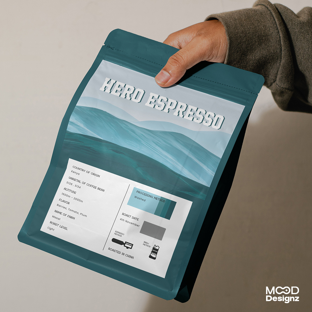 HERO ESPRESSO BREW COFFEE PACKAGING DESIGN coffee packaging design coffeelovers label design packaging design