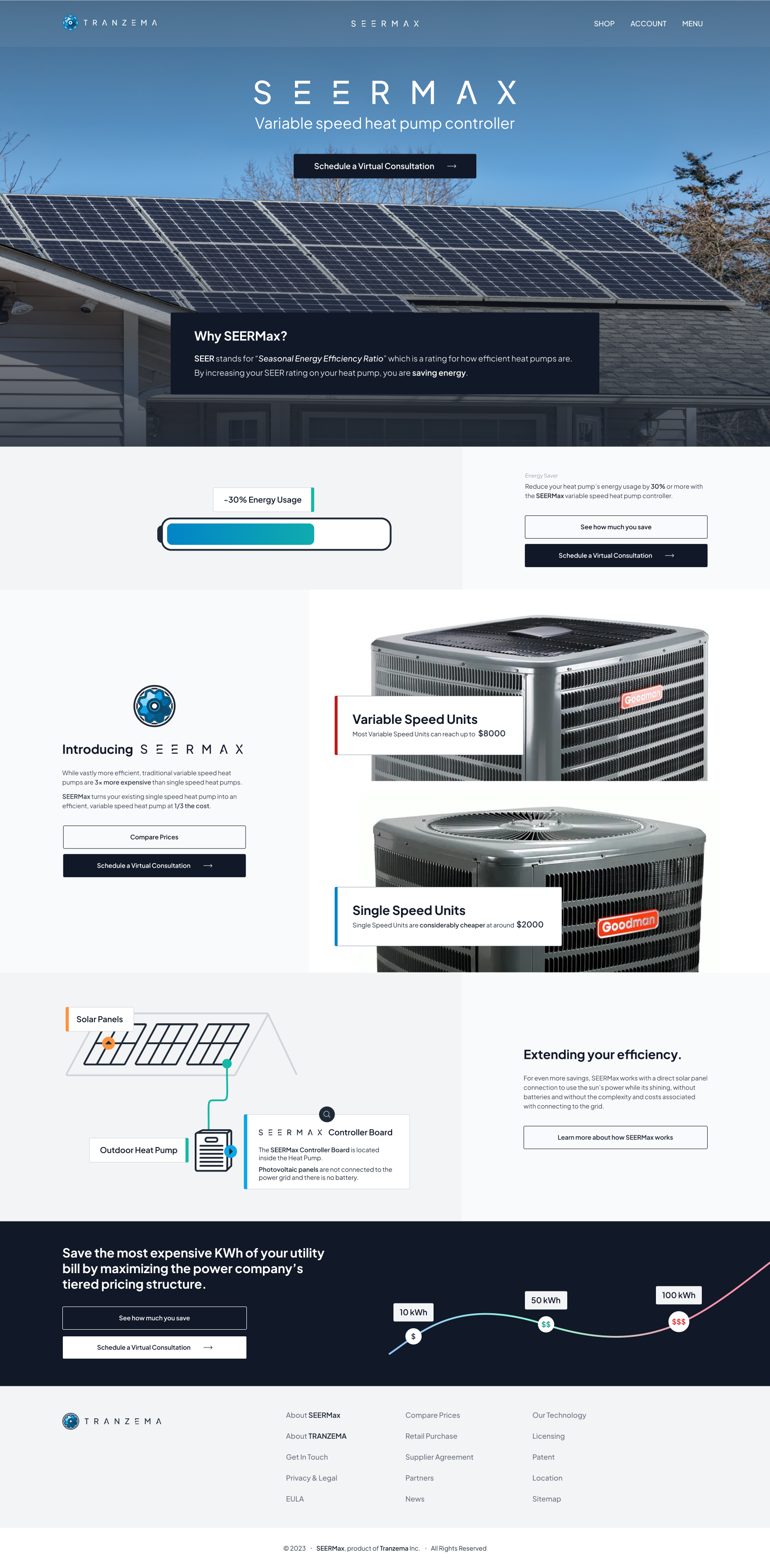 Tranzema SEERMAX Landing graphic design interface landing landing page minimal ui ux web design website
