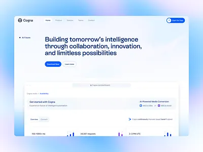 Saas aI landing page ai ai assistant ai startup ai technology ai tool ai website design assistant design homepage interface minimal product design saas sales software startup ui ux web app