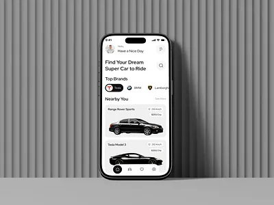Car Rental App UI app app design application car app car control car rental car services ecommerce home app minimal design mobile app mobile app ui smart vehical tesla car ui design ui kits ux