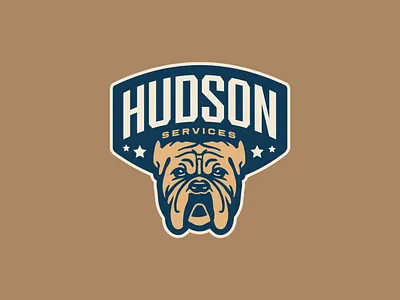 Hudson Services Logo animal animal logo badge logo bulldog bulldog logo dog dog design dog inspo dog logo hudson lawn care logo services