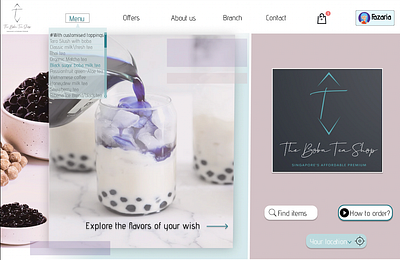 "The Boba Tea Shop" - Web design app branding design icon logo typography ui uiux ux web website