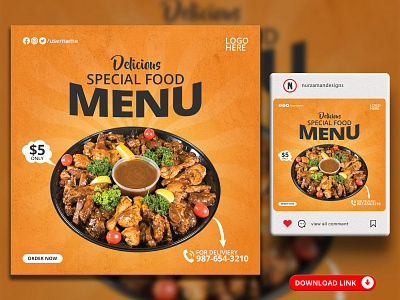 Delicious Food Menu Social Media Banner Templates ads design animation banner banner ads branding food banner food menu food template graphic design instagram post motion graphics promotional ads restaurant ads restaurant banner restaurant flyer restaurant template social media ui web banner yellow