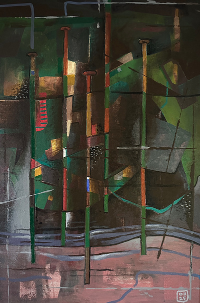 LES ..., akryl na plátně, 60 x 40 cm, 2025