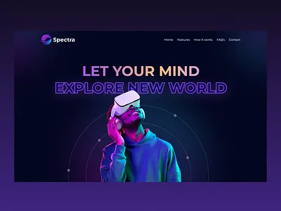 Spectra - VR Headset Landing page landing page design ui vr headset vr landing page vr landing page design webdesign website landing page wrteamdesign
