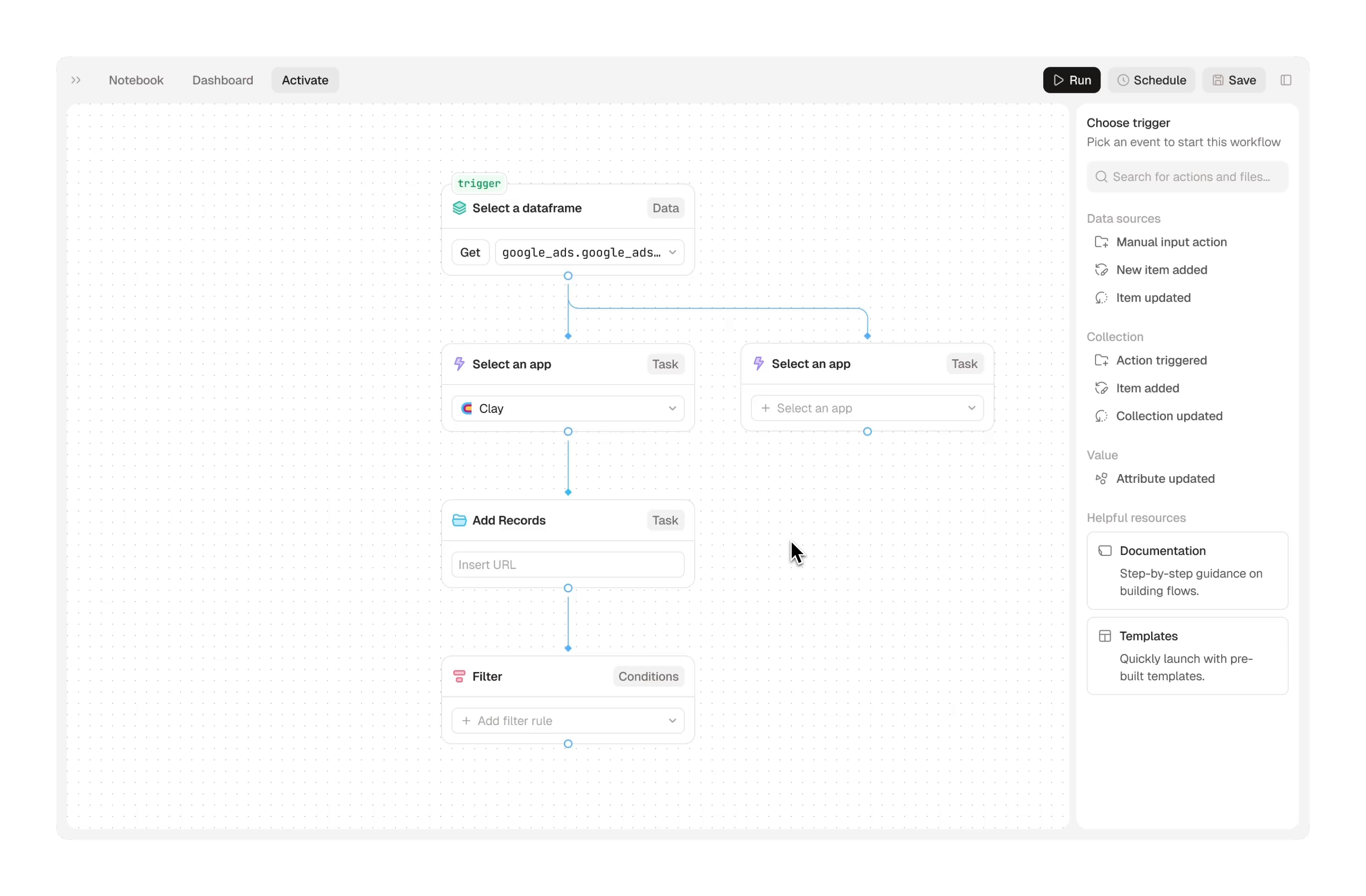 Example of Database Scheme Overview Interaction