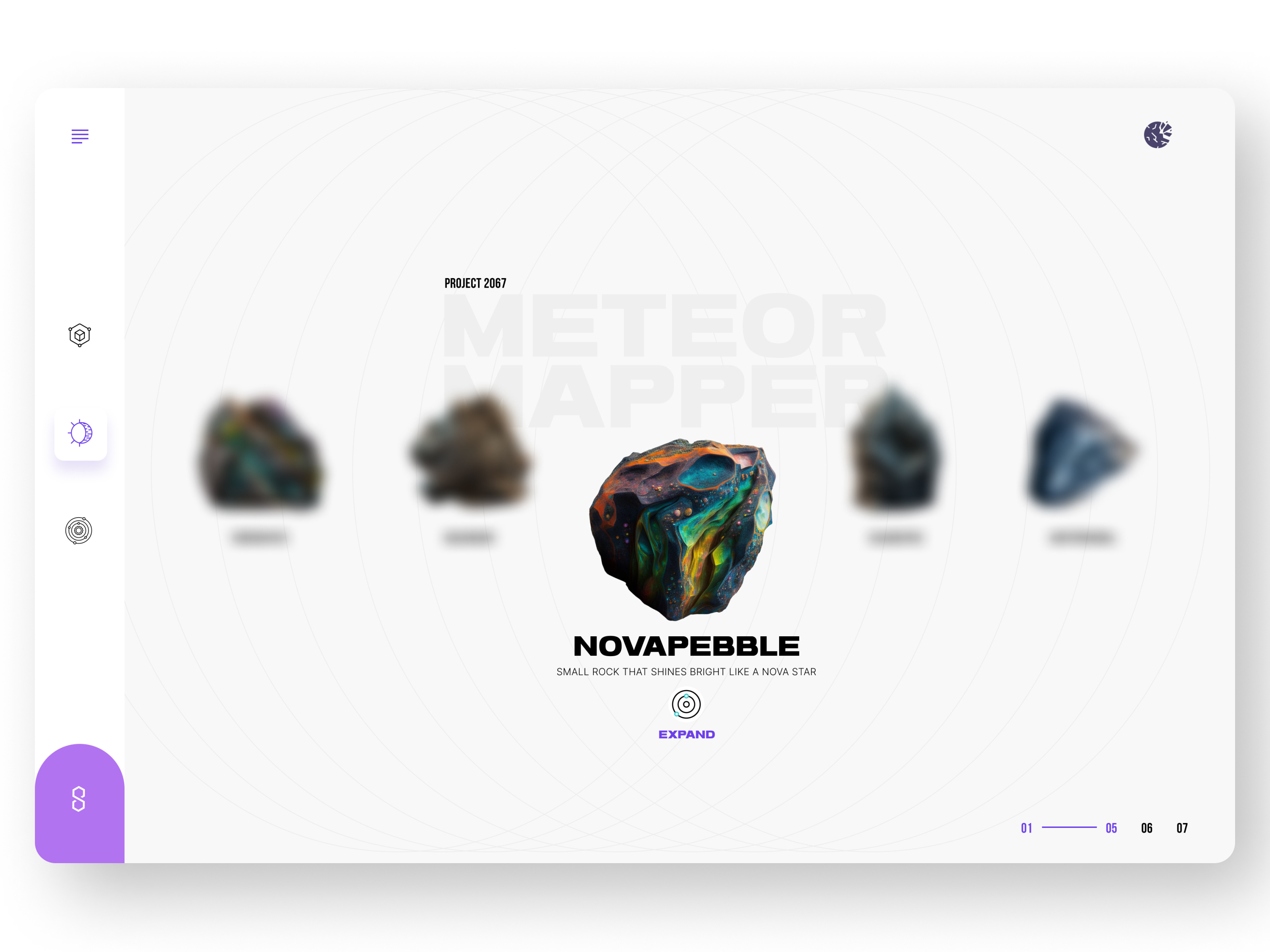 Meteor Mapper - UI Web Exploration 3d interaction motion graphics product design ui uiux web deisgn
