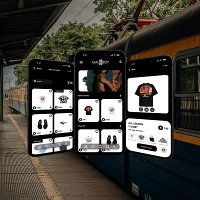 Clothing App Concept for GALXBOY 3d app branding clothing concept e commerce graphic design mobile ui ux