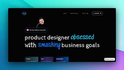 9ui Personal Portfolio- Figma to Framer agency branding portfolio webdesign