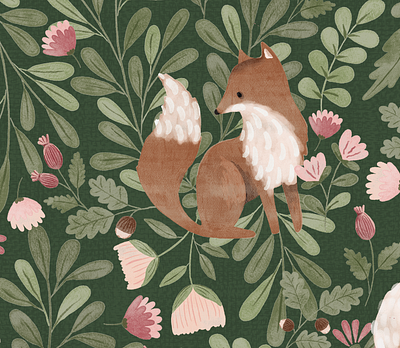 Handdrawn foxes foxes kidsdesign watercolour