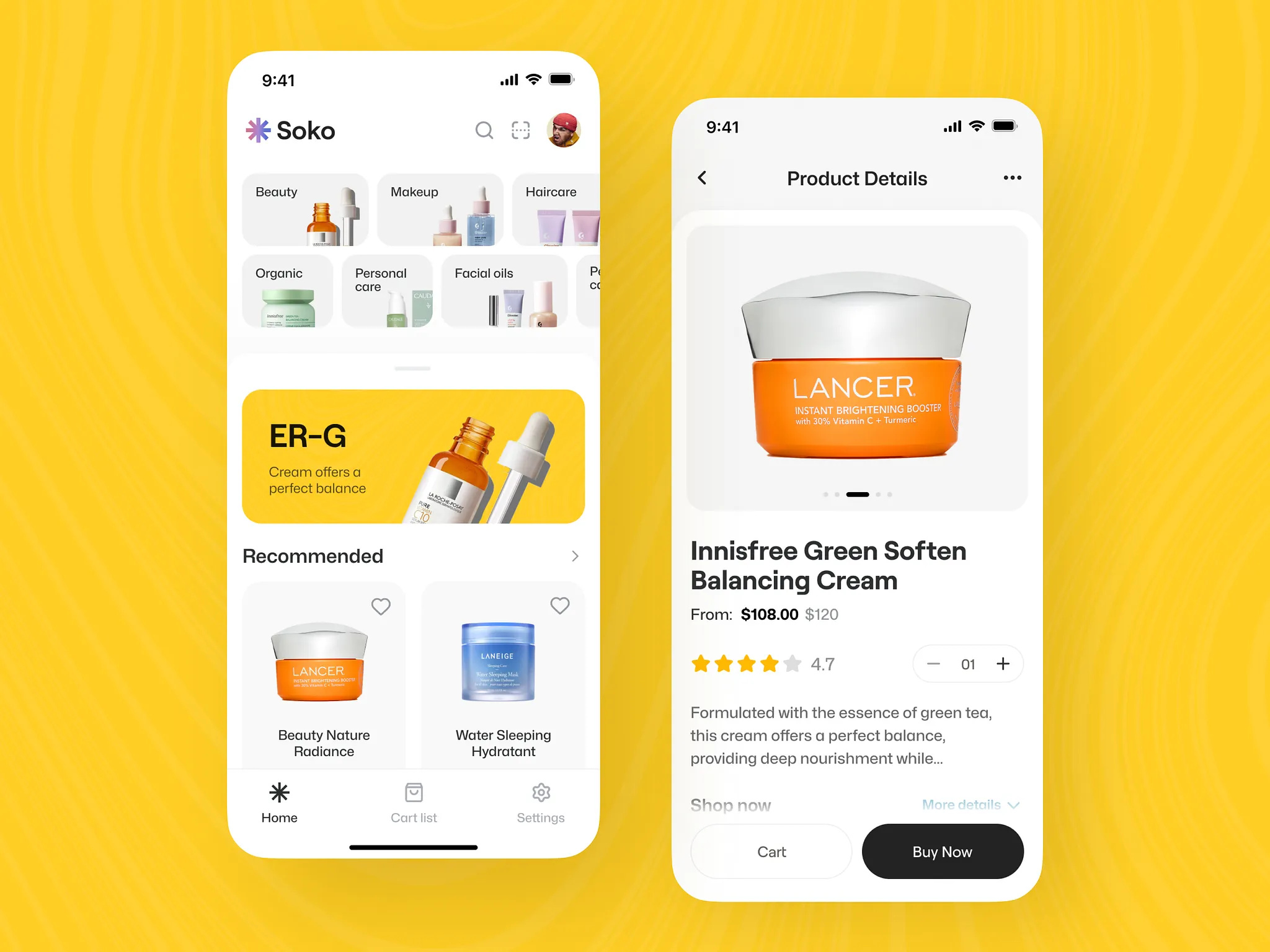 Example of Mobile App UI Design / From 5 Screens