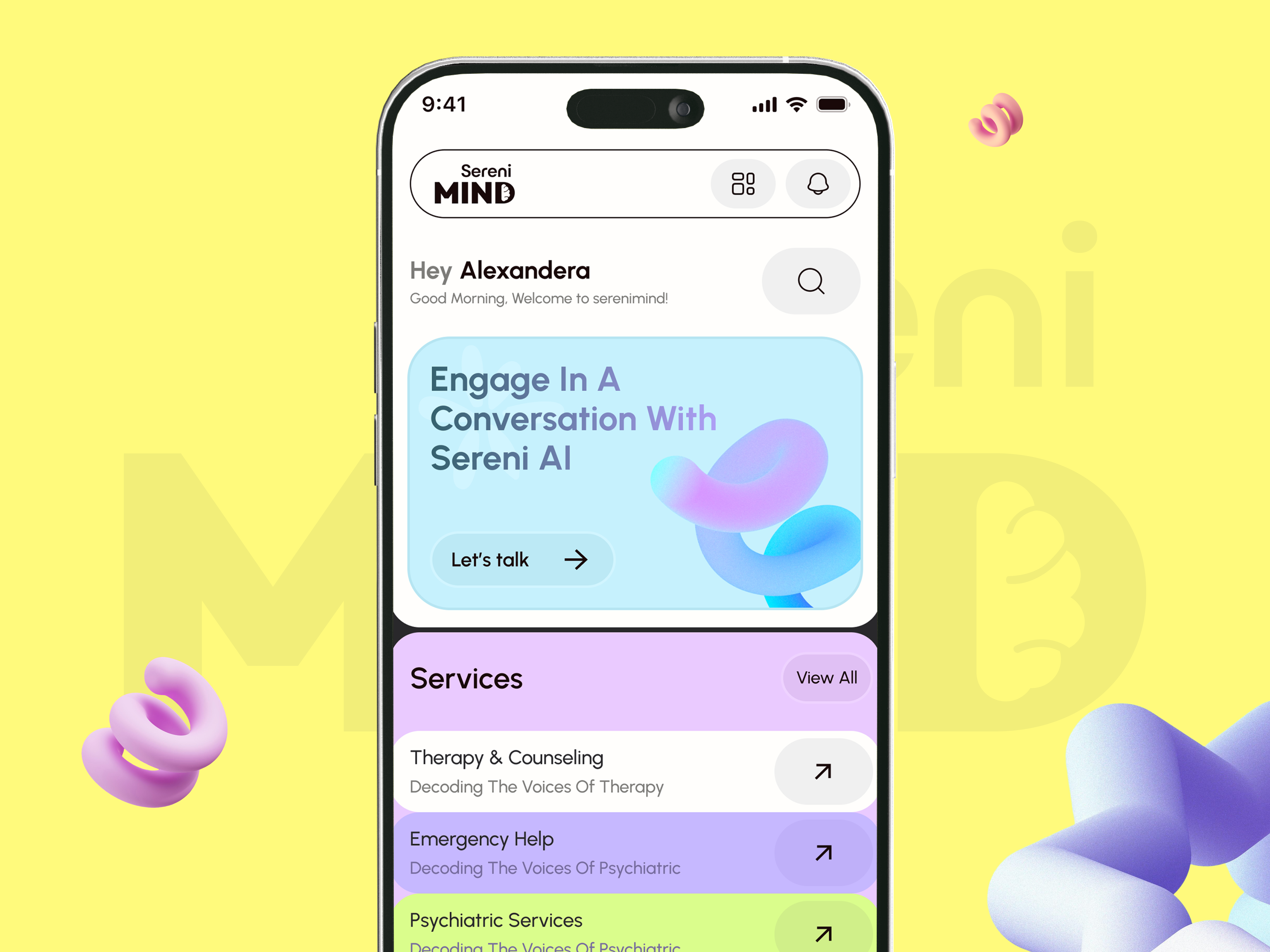 Example of AI-Mental Health Mobile App Design - Showreel