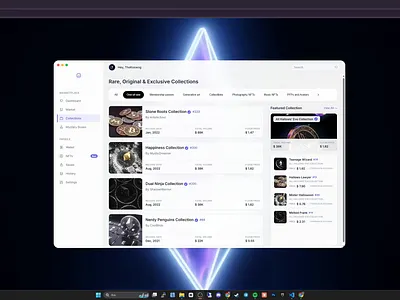 NFT Marketplace - Collections Page UI blockchain collections crypto gallery light mode marketplace nft ui ux design web app